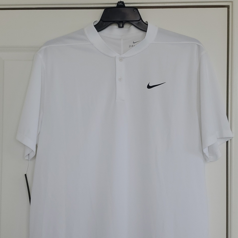 ⛳ NWT nike blade collar white dri fit polo size XL